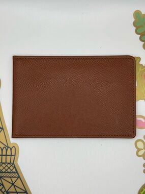 Louis Vuitton Tan/Brown Textured Leather Card & Key Holder